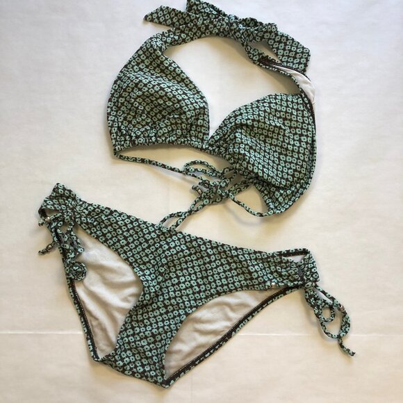 Ingear Other - INGEAR (Nordstrom) Brown & Aqua Tie Bikini M EUC